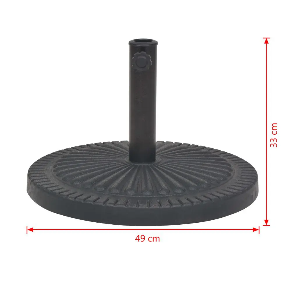 vidaXL Parasol Base Resin Round Black 14 kg