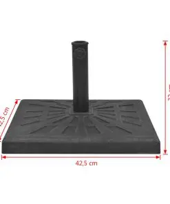 vidaXL Parasol Base Resin Square Black 12 kg