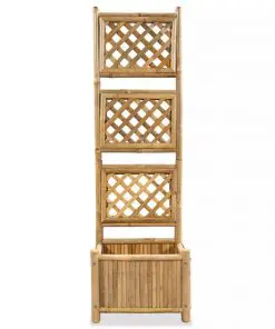 vidaXL Garden Planter with Trellis Bamboo 40 cm