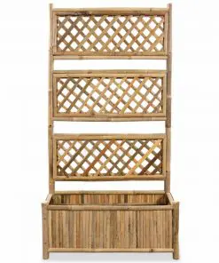 vidaXL Garden Planter with Trellis Bamboo 70 cm