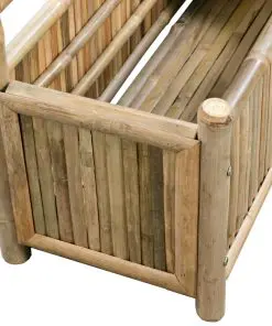 vidaXL Garden Planter with Trellis Bamboo 70 cm