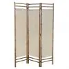 vidaXL Folding 3-Panel Room Divider Bamboo and Canvas 120 cm vidaXL Folding 3-Panel Room Divider Bamboo and Canvas 120 cm