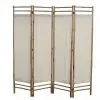 vidaXL Folding 4-Panel Room Divider Bamboo and Canvas 160 cm