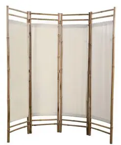 vidaXL Folding 4-Panel Room Divider Bamboo and Canvas 160 cm