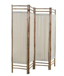 vidaXL Folding 4-Panel Room Divider Bamboo and Canvas 160 cm