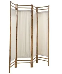 vidaXL Folding 4-Panel Room Divider Bamboo and Canvas 160 cm