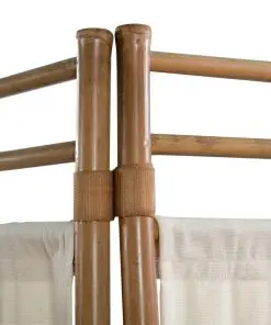 vidaXL Folding 4-Panel Room Divider Bamboo and Canvas 160 cm
