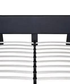 vidaXL Bed Frame Black Faux Leather Double Size