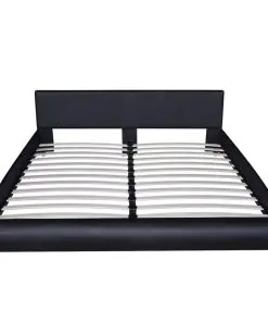 vidaXL Bed Frame Black Faux Leather King Size
