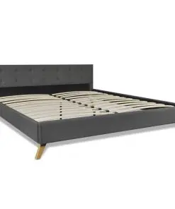 vidaXL Bed Frame Dark Grey Fabric King Size