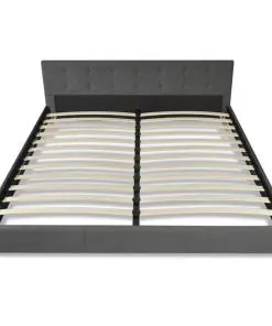 vidaXL Bed Frame Dark Grey Fabric King Size