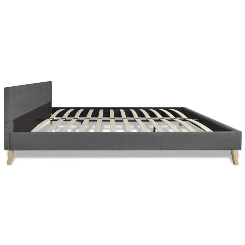 vidaXL Bed Frame Dark Grey Fabric King Size