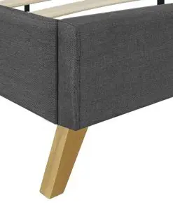 vidaXL Bed Frame Dark Grey Fabric King Size