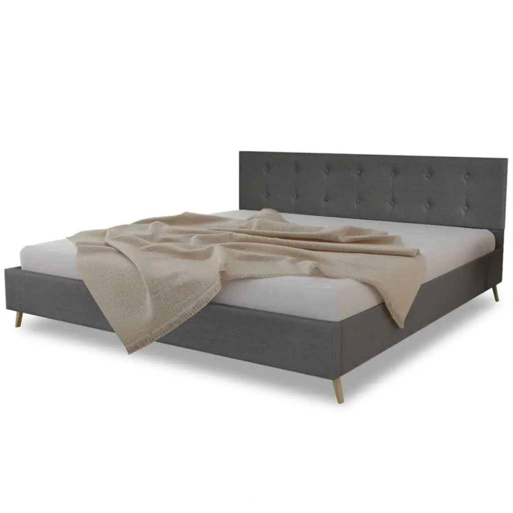 vidaXL Bed Frame Dark Grey Fabric King Size