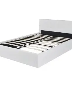 vidaXL Bed Frame White Faux Leather Double Size
