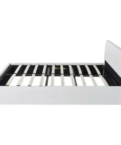 vidaXL Bed Frame White Faux Leather Double Size