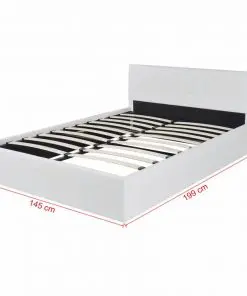 vidaXL Bed Frame White Faux Leather Double Size