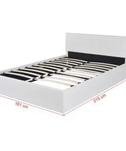 vidaXL Bed Frame White Faux Leather Queen Size