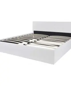 vidaXL Bed Frame White Faux Leather King Size