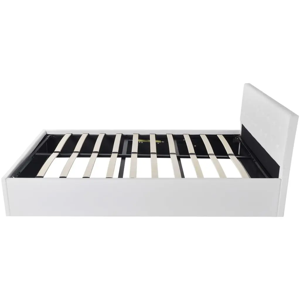 vidaXL Bed Frame White Faux Leather King Size