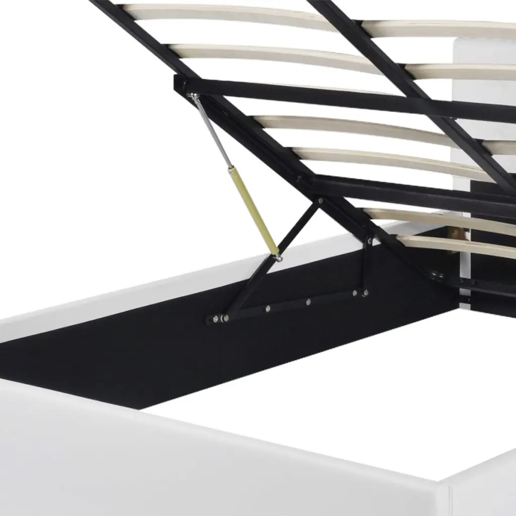 vidaXL Bed Frame White Faux Leather King Size