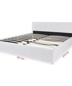 vidaXL Bed Frame White Faux Leather King Size