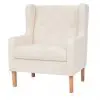 vidaXL Armchair Cream White Fabric vidaXL Armchair Cream White Fabric