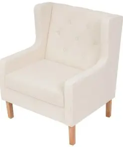 vidaXL Armchair Cream White Fabric