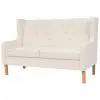 vidaXL 2-Seater Sofa Fabric Cream White