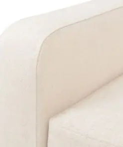 vidaXL 3-Seater Sofa Fabric Cream White