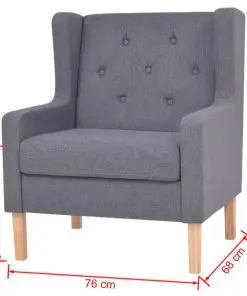 vidaXL Armchair Grey Fabric