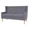 vidaXL 2-Seater Sofa Fabric Grey vidaXL 2-Seater Sofa Fabric Grey
