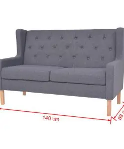 vidaXL 2-Seater Sofa Fabric Grey