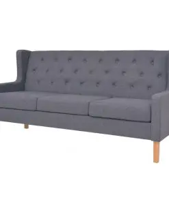 vidaXL 3-Seater Sofa Fabric Grey