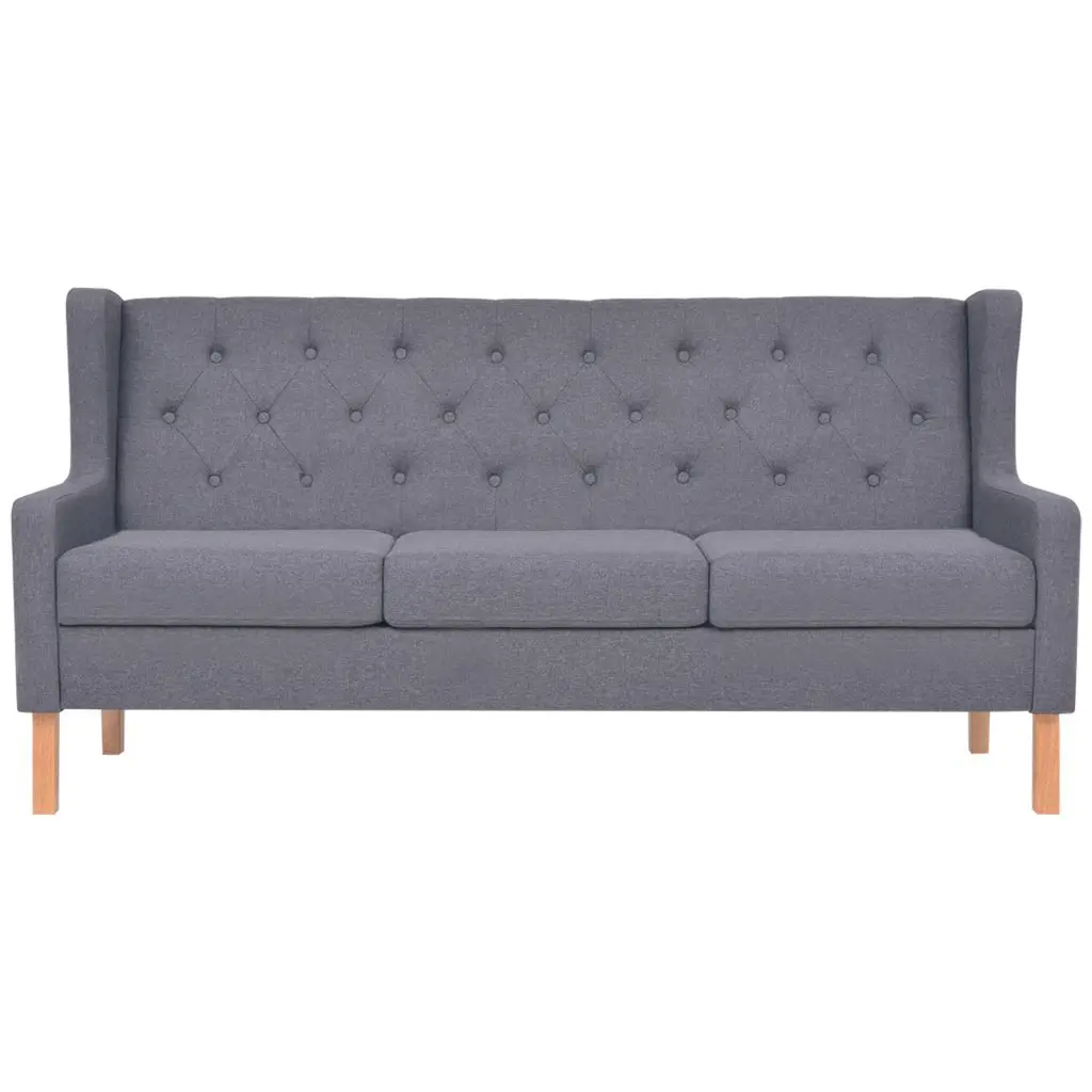 vidaXL 3-Seater Sofa Fabric Grey