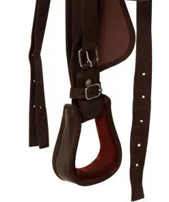 vidaXL Western Saddle, Headstall&Breast Collar Real Leather 15″ Brown