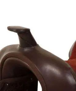 vidaXL Western Saddle, Headstall&Breast Collar Real Leather 16″ Brown