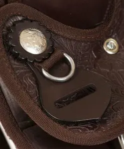 vidaXL Western Saddle, Headstall&Breast Collar Real Leather 17″ Brown