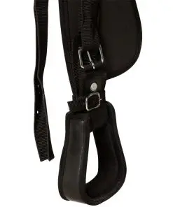 vidaXL Western Saddle, Headstall&Breast Collar Real Leather 13″ Black