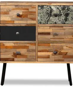 vidaXL Side Cabinet with 6 Drawers 70x30x76 cm Solid Reclaimed Teak