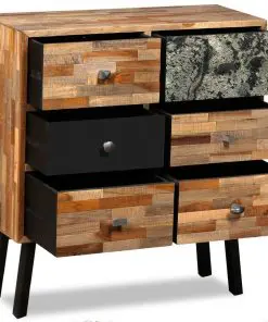 vidaXL Side Cabinet with 6 Drawers 70x30x76 cm Solid Reclaimed Teak