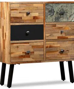 vidaXL Side Cabinet with 6 Drawers 70x30x76 cm Solid Reclaimed Teak