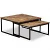 vidaXL 2 Piece Nesting Coffee Table Set Solid Reclaimed Teak
