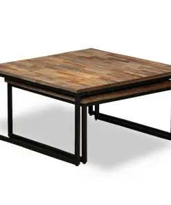 vidaXL 2 Piece Nesting Coffee Table Set Solid Reclaimed Teak