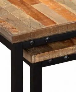 vidaXL 2 Piece Nesting Coffee Table Set Solid Reclaimed Teak