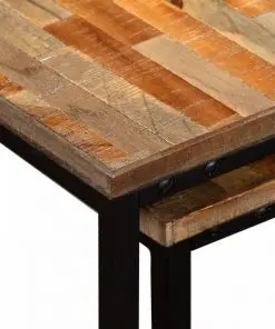 vidaXL 2 Piece Nesting Coffee Table Set Solid Reclaimed Teak