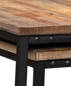 vidaXL 2 Piece Nesting Coffee Table Set Solid Reclaimed Teak