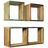 vidaXL Wall Shelf Set 3 pcs Multicolour Solid Reclaimed Teak vidaXL Wall Shelf Set 3 pcs Multicolour Solid Reclaimed Teak