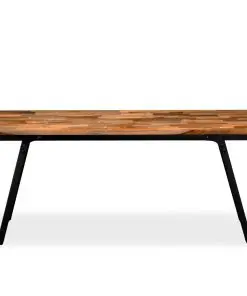 vidaXL Bench Reclaimed Teak and Steel 110x35x45 cm