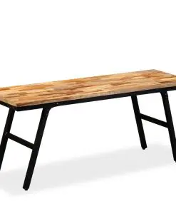 vidaXL Bench Reclaimed Teak and Steel 110x35x45 cm